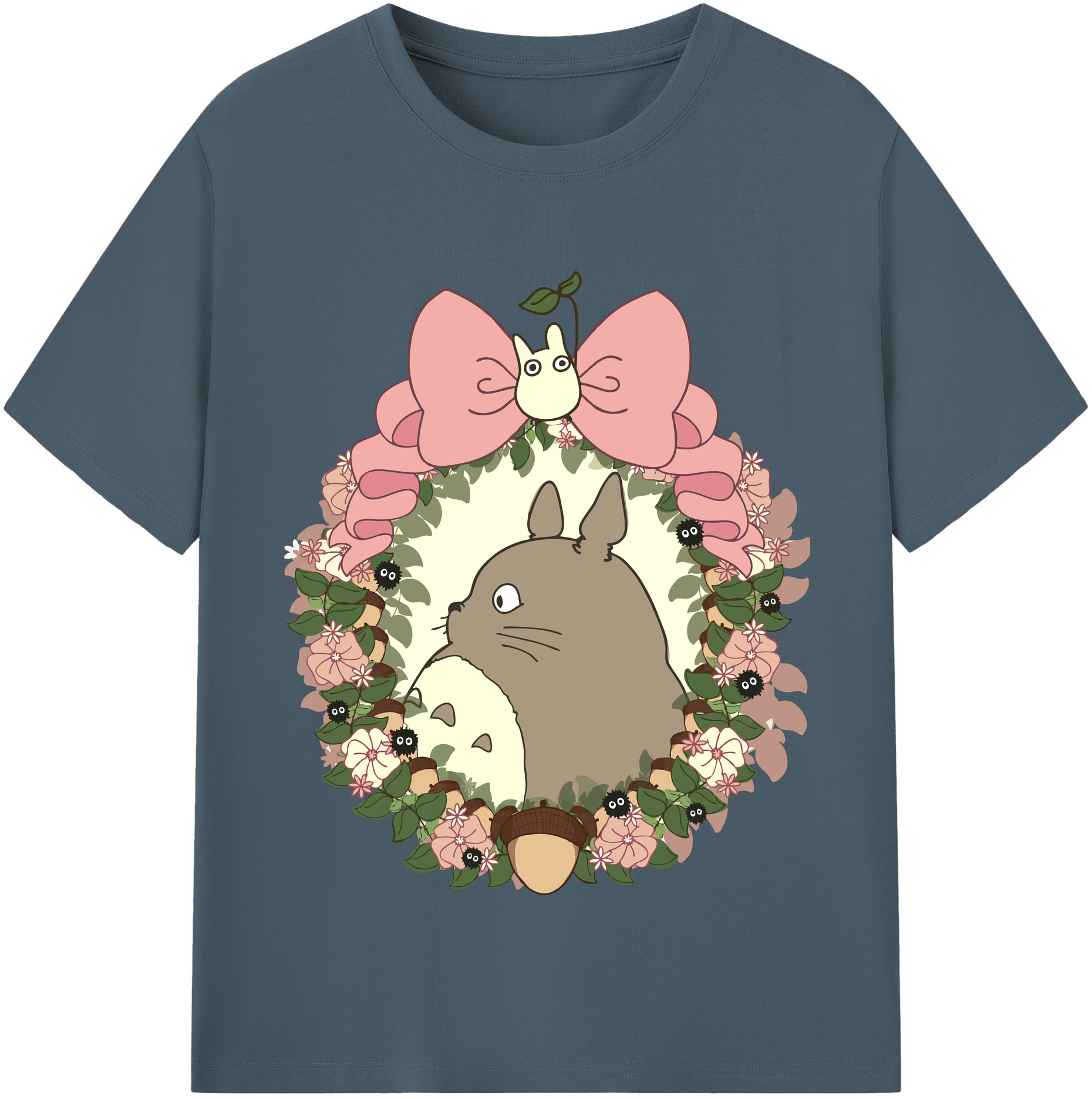 （画像用） となりのトトロ 草壁メイ 草壁サツキ My Neighbor Totoro Satsuki Kusakabe Mei Kusakabe 綿100％半袖Tシャツ（フロントプリント）